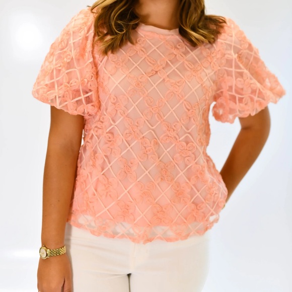 Tops - Peach Lace Women Top